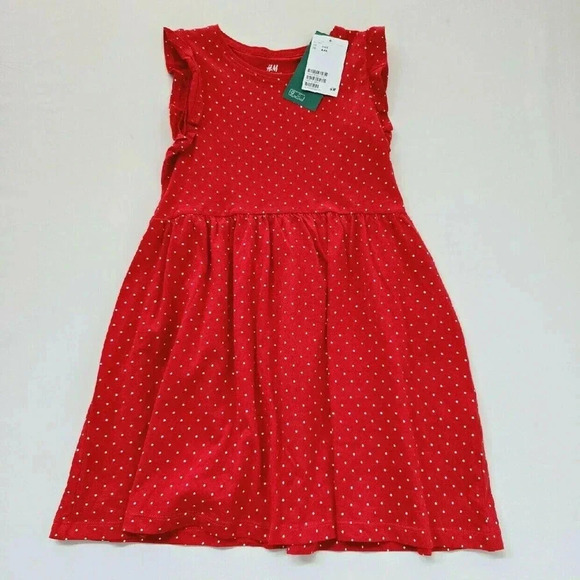 NWT H&M Flutter Sleeve Organic Dress | 4-6 - Picture 5 of 5